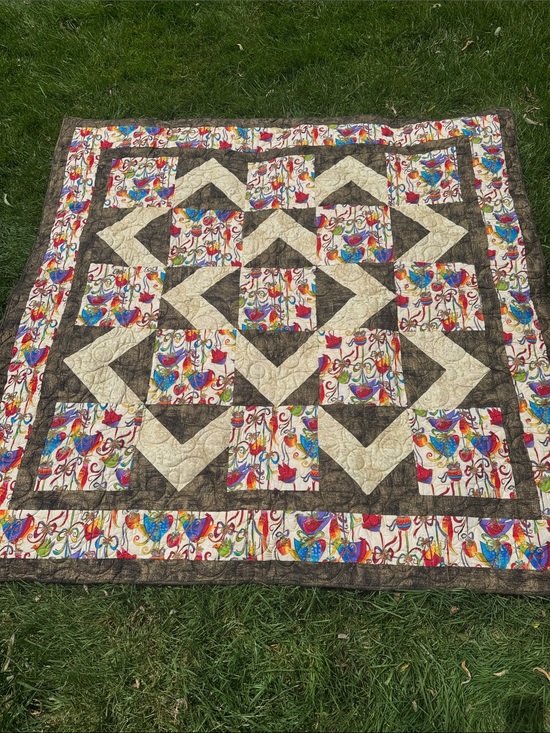 Other - Partridge Floral Patchwork Quilt in Multicolor and Brown